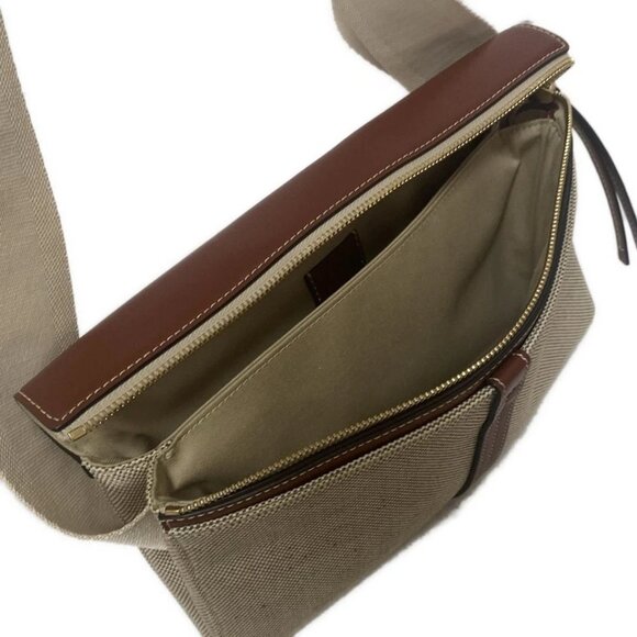 Chloe Woody Belt Bag Cream Brown Canvas Leather Bum Bag 530-072125 - Picture 7 of 8